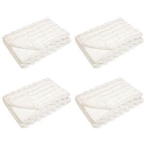 vidaXL Manta antideslizante de sint&eacute;tica de conejo Olite 4 uds. Blanco