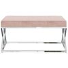 vidaXL Banco de terciopelo y acero inoxidable rosa