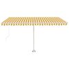 vidaXL Toldo de pie manual retráctil amarillo y blanco 400x300 cm