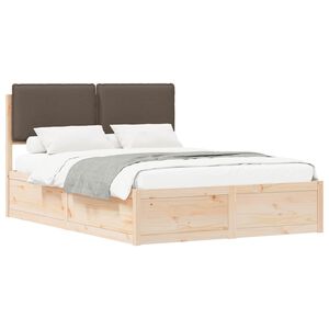vidaXL Estructura de Cama con Cabecera Tapizada Taup&eacute; 160 x 200 cm