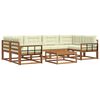 vidaXL Conjunto de sof&aacute;s de exterior con coj&iacute;n 7 pcs Natural y Crema