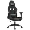 vidaXL Silla gaming con reposapi&eacute;s cuero sint&eacute;tico negro gris