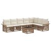 vidaXL Conjunto de sof&aacute;s de jard&iacute;n 8 uds. Beige rat&aacute;n sint&eacute;tico