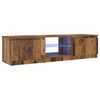 vidaXL Mueble TV luces LED madera ingenier&iacute;a envejecida 140x40x36 cm