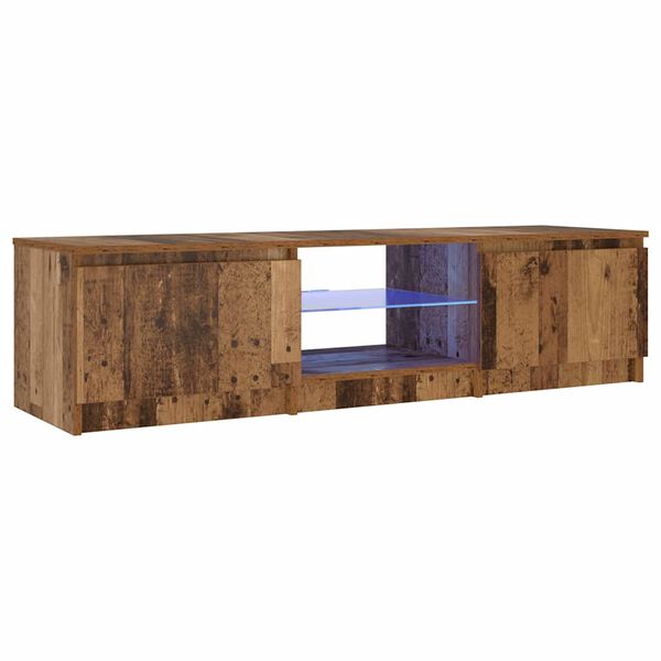 vidaXL Mueble TV luces LED madera ingenier&iacute;a envejecida 140x40x36 cm