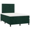 vidaXL Cama box spring con colch&oacute;n terciopelo verde oscuro 120x200 cm