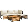 vidaXL Set de sof&aacute;s de jard&iacute;n con cojines 5 pzas madera maciza acacia