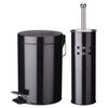Excellent Houseware Set accesorios ba&ntilde;o 2 pzas acero inoxidable negro