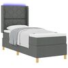 vidaXL Cama tipo Box Spring con colch&oacute;n con LED Gris 80 x 200 cm tela