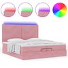 vidaXL Estructura de cama otomana colchones terciopelo rosa 200x200cm