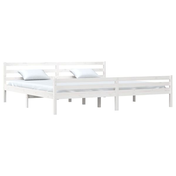 vidaXL Estructura de cama sin colchón madera maciza blanco 180x200 cm