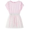 Vestido infantil con volantes rosa suave 92
