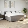 vidaXL Cama box spring con colch&oacute;n tela gris taupe 180x200 cm
