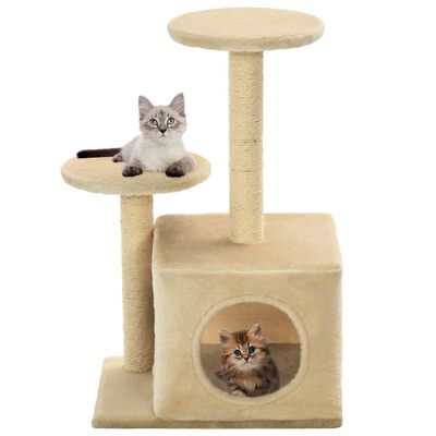vidaXL Rascador para gatos con poste de sisal 60 cm beige