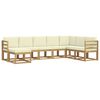 vidaXL Conjunto de sof&aacute;s de exterior 8 uds. Blanco y Crema
