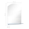 vidaXL Espejo de pared con estante de vidrio templado 50x70 cm
