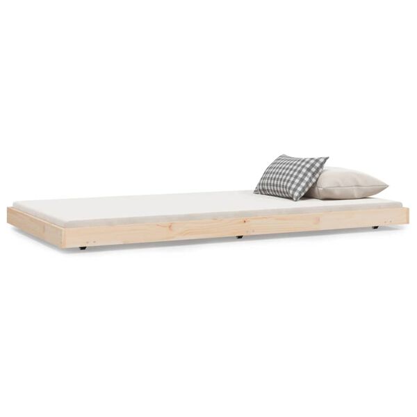 vidaXL Estructura de cama sin colchón madera maciza de pino 100x200 cm