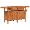vidaXL Banco de trabajo cajones y tornillos banco madera 162x62x83 cm