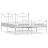 vidaXL Estructura cama sin colch&oacute;n con estribo metal blanco 183x213 cm