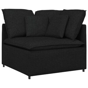 vidaXL M&oacute;dulo esquinero de sof&aacute; modular con cojines, color negro, 100 cm