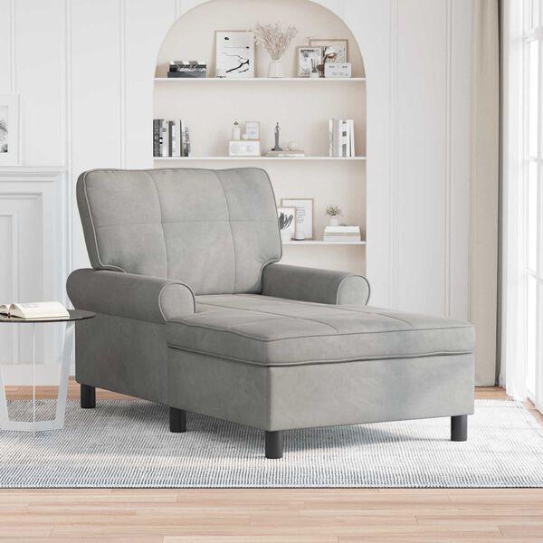 vidaXL Sill&oacute;n reclinable Gris Claro 91 x 157 x 91 cm Terciopelo