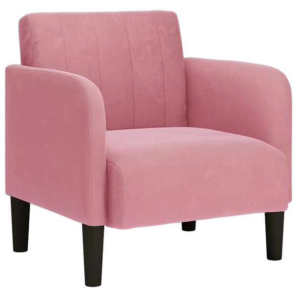 vidaXL Sill&oacute;n con reposabrazos terciopelo rosa 54 cm