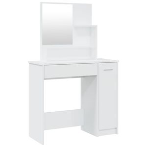 vidaXL Tocador con espejo blanco brillante 86,5x35x136 cm