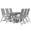 vidaXL Juego de comedor para jard&iacute;n 7 piezas madera maciza acacia