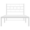 vidaXL Estructura cama sin colch&oacute;n con cabecero metal blanco 90x200 cm