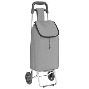 vidaXL Carro de compras Gris 35 x 28 x 92 cm Tela Oxford