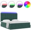 vidaXL Cama con tira de luces LED Verde oscuro 180 x 200 cm Terciopelo