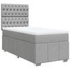 vidaXL Cama box spring con colch&oacute;n tela gris claro 80x200 cm