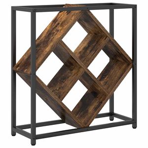 vidaXL Estante de Vino 16 botellas Madera de ingenier&iacute;a Roble ahumado