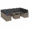 vidaXL Conjunto de sofá de jardín 10 pcs Gris Rattan de Poliéster