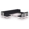 vidaXL Set de muebles de jard&iacute;n 10 pzas con cojines madera pino blanco