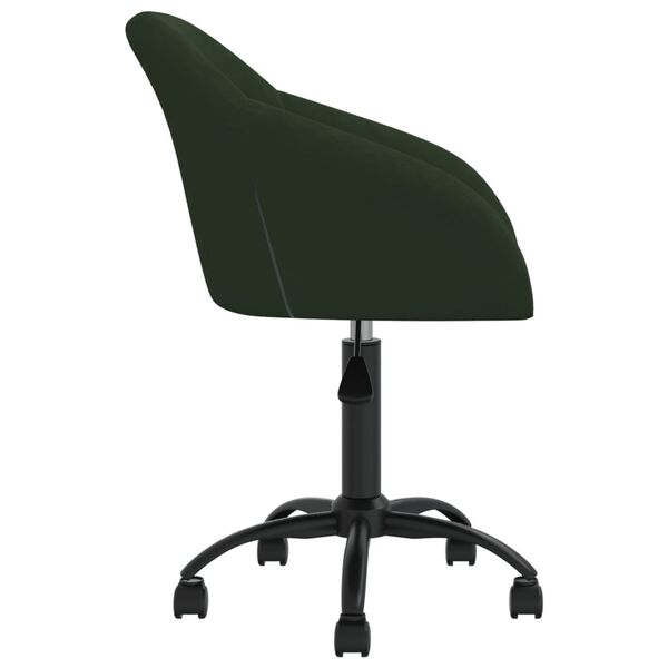 vidaXL Sillas de comedor giratorias 4 unidades terciopelo verde oscuro