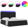 vidaXL Cama con tira de luces LED Negro 180 x 200 cm Terciopelo