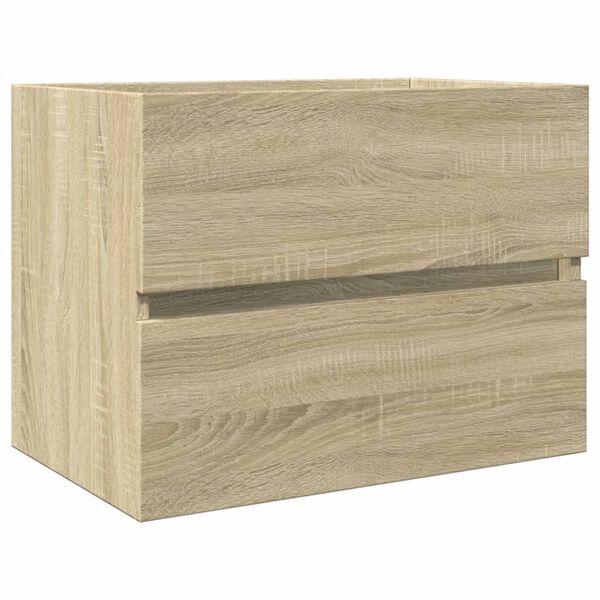 vidaXL Set de mueble de ba&ntilde;o 2 piezas cer&aacute;mica y madera de ingenier&iacute;a