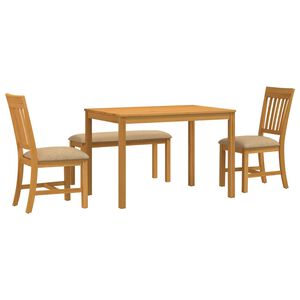 vidaXL Conjunto de comedor 4 uds. Beige Madera de Roble S&oacute;lido