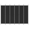 vidaXL Biombo divisor de 6 paneles de tela negro 300x220 cm