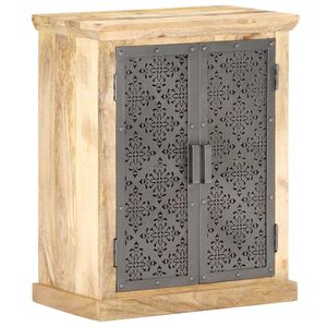 vidaXL Aparador con puertas de acero madera mango macizo 60x35x75 cm