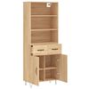 vidaXL Aparador alto madera contrachapada color roble 69,5x34x180 cm