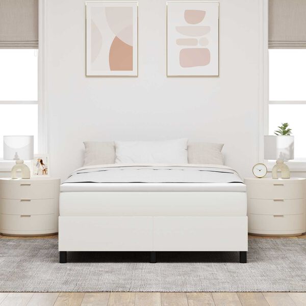 vidaXL Cama de plataforma Crema 140 x 200 cm Tela de Pana