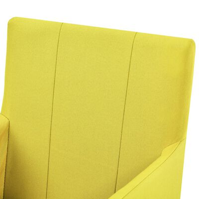 vidaXL Sillas de comedor con reposabrazos 2 unidades tela amarillo