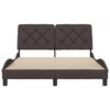 vidaXL Estructura de cama sin colch&oacute;n tela marr&oacute;n oscuro 140x200 cm