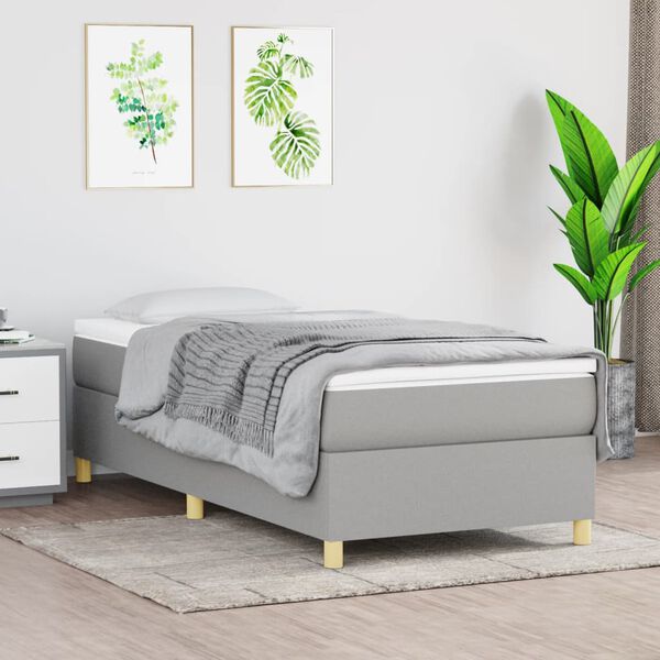 vidaXL Estructura de cama con somier tela gris claro 80x200 cm