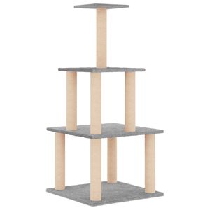 vidaXL Rascador para gatos con postes de sisal gris claro 111 cm