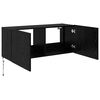 vidaXL Mueble de TV Montado en la Pared Roble Negro 100 x 35 x 41 cm