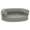 vidaXL Colch&oacute;n para cama de perro ergon&oacute;mico aspecto lino gris 60x42cm