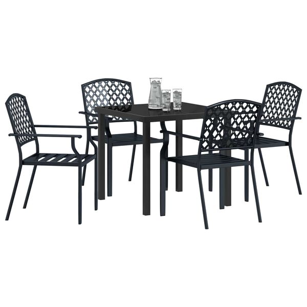 vidaXL Conjunto de Comedor de Jard&iacute;n 5 pcs Antracita